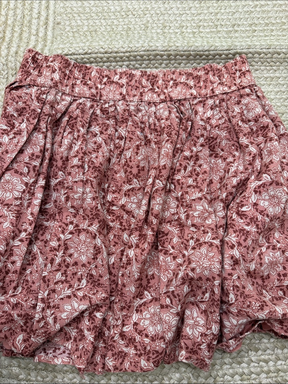 American Eagle Outfitters Pink Floral Drawstring Shorts